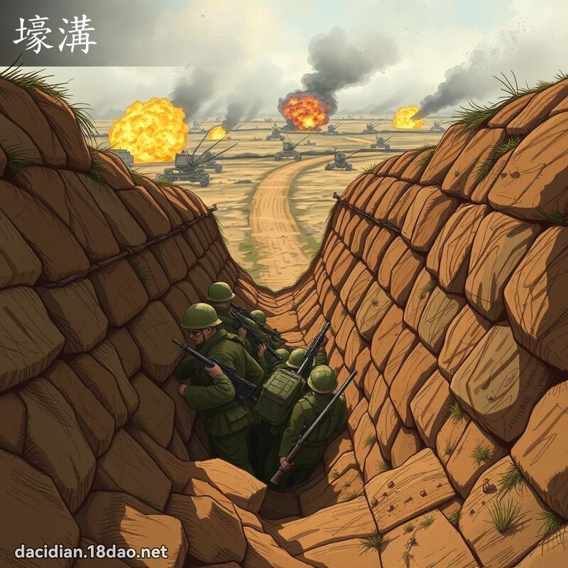 壕沟 - 国语大辞典配图