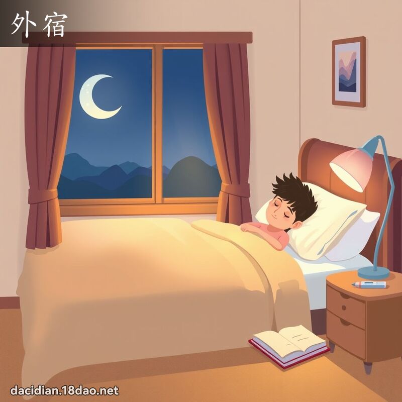 外宿 - 國語大辭典配圖