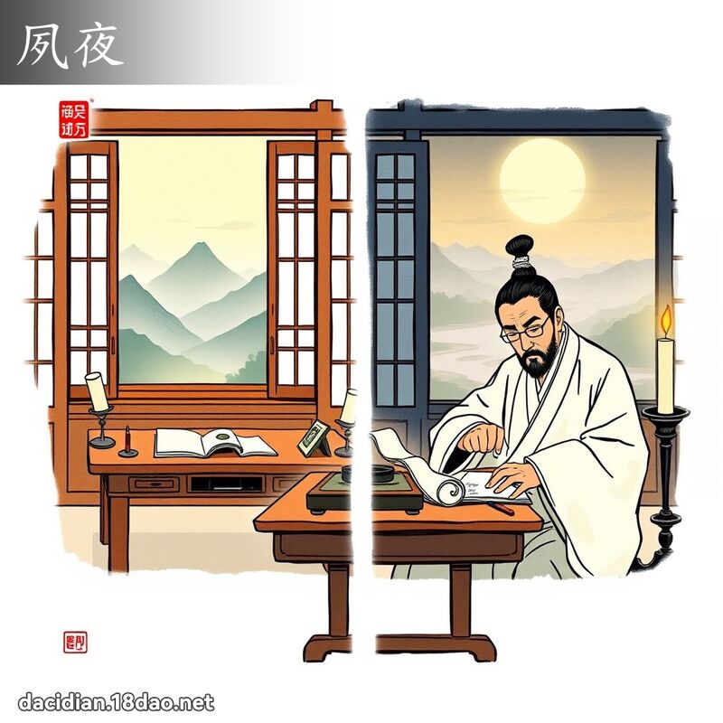 夙夜 - 國語大辭典配圖