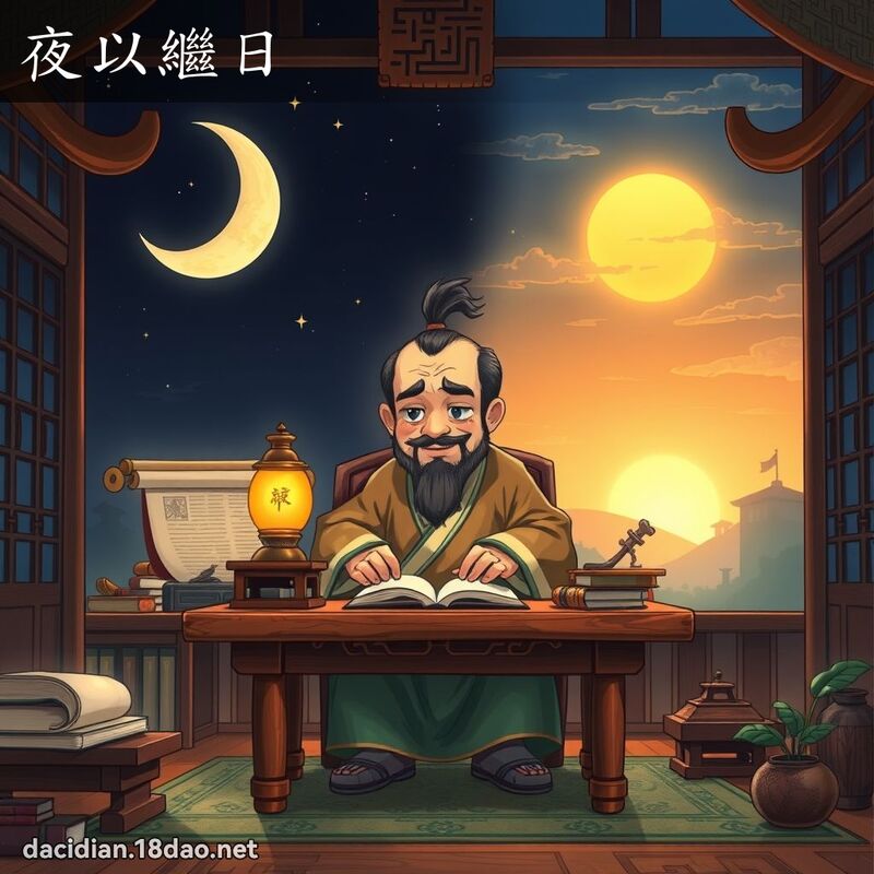 夜以继日 - 国语大辞典配图