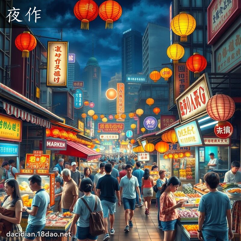 夜作 - 國語大辭典配圖
