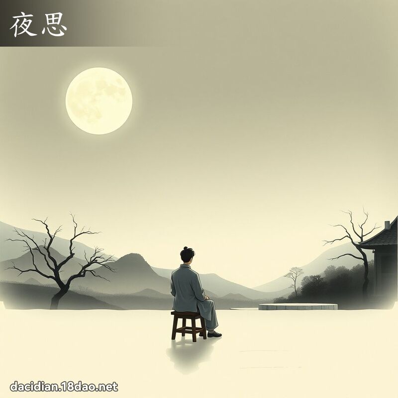夜思 - 國語大辭典配圖