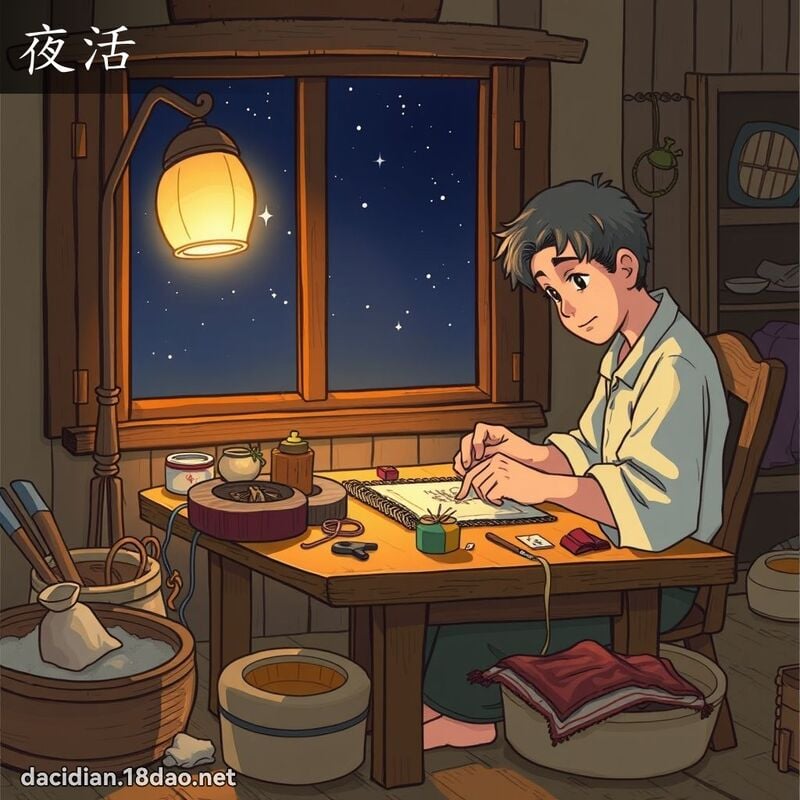 夜活 - 國語大辭典配圖