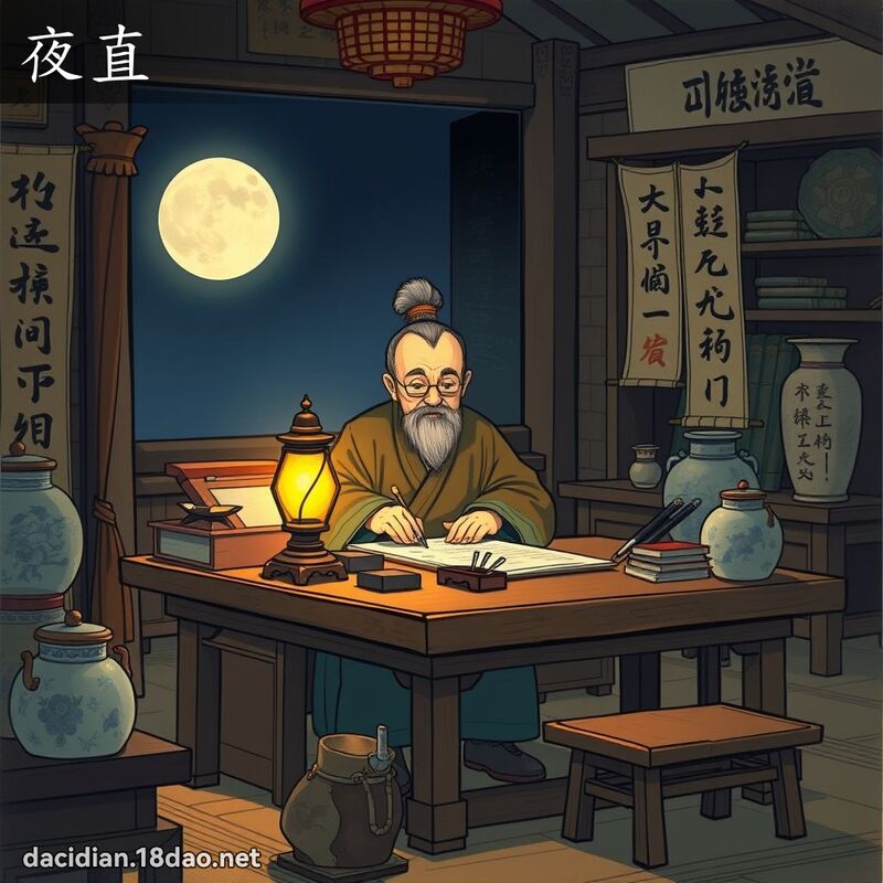 夜直 - 國語大辭典配圖