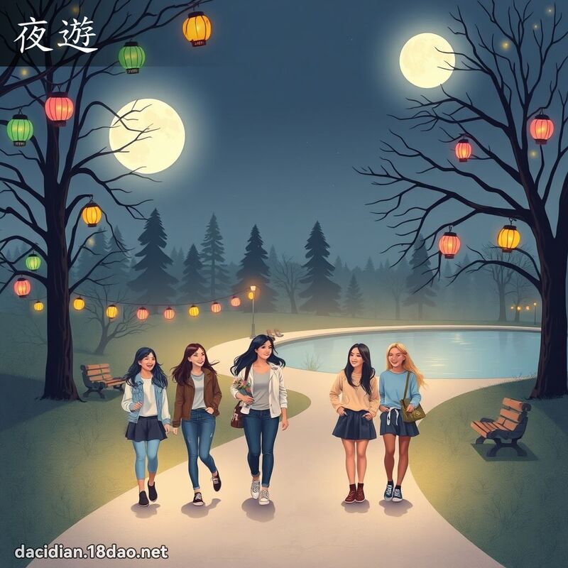 夜游 - 国语大辞典配图