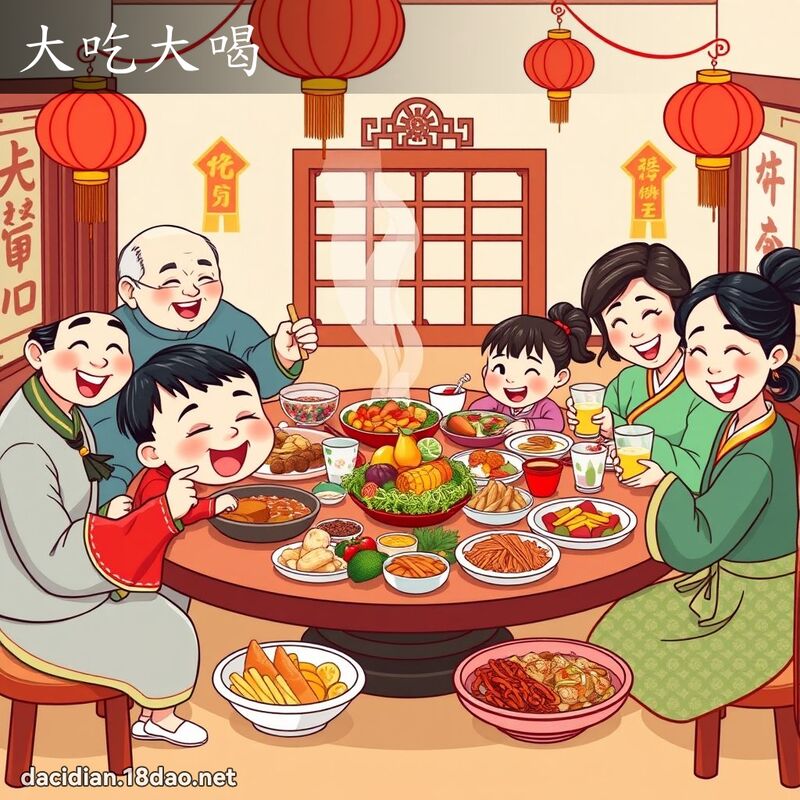 大吃大喝 - 國語大辭典配圖