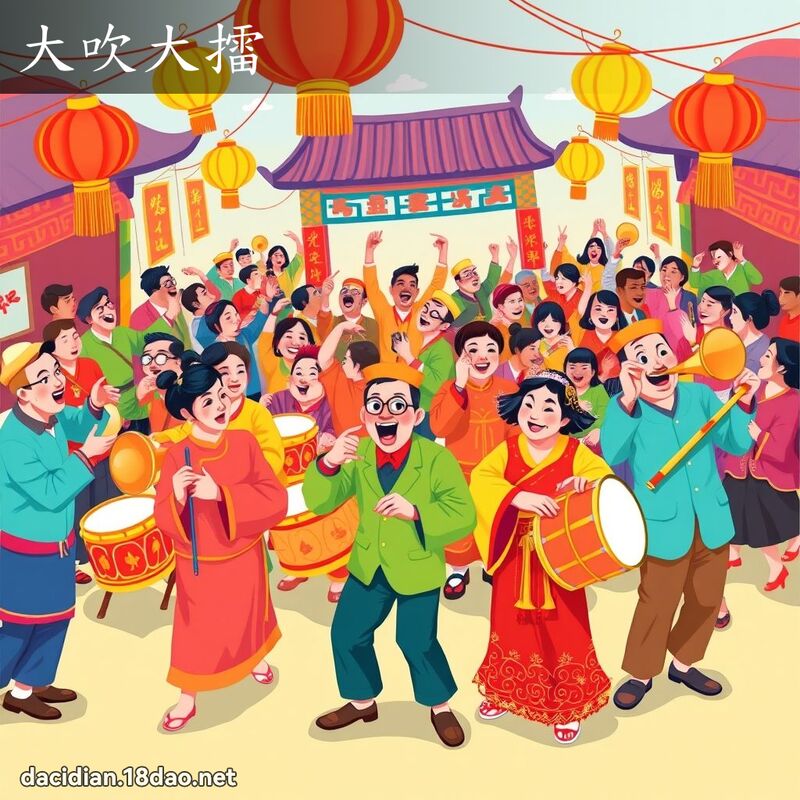 大吹大擂 - 国语大辞典配图