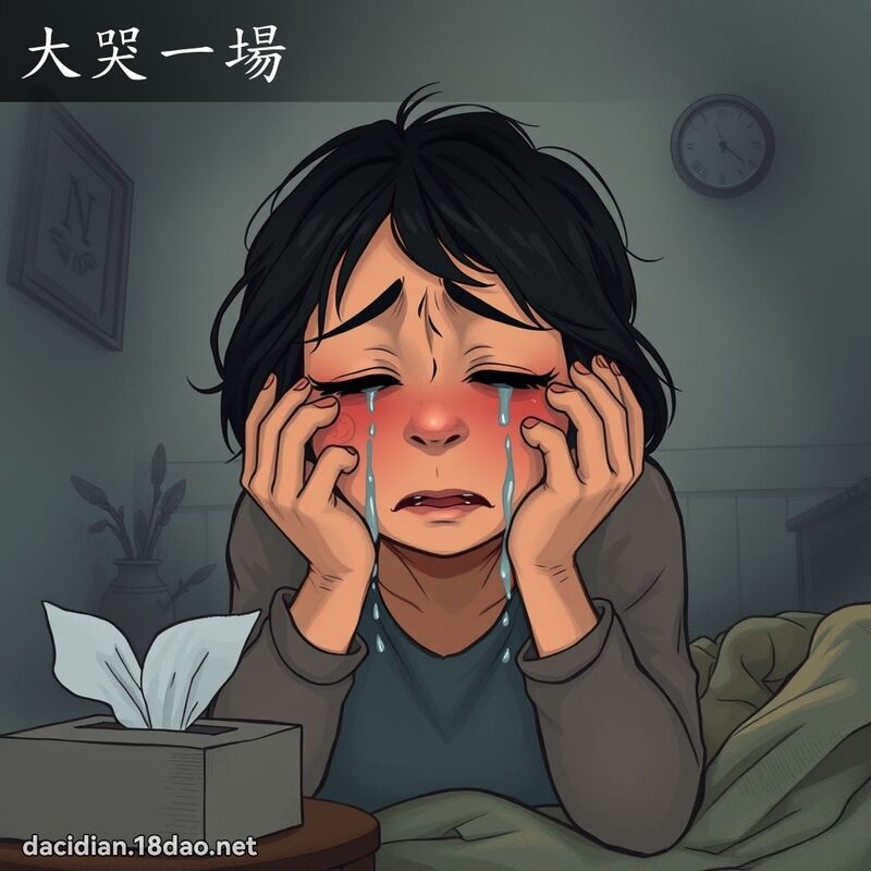 大哭一場 - 國語大辭典配圖