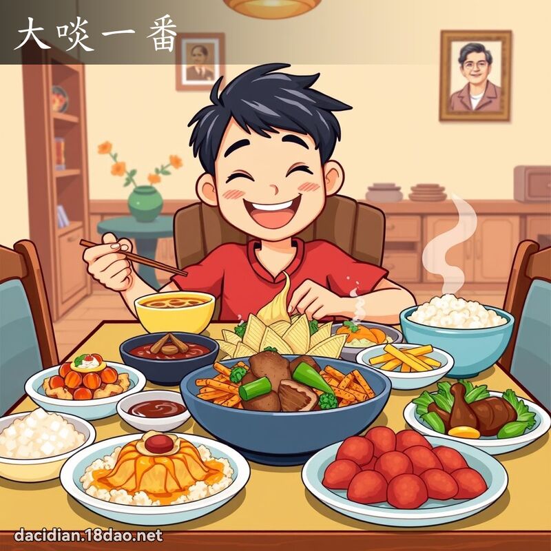 大啖一番 - 國語大辭典配圖