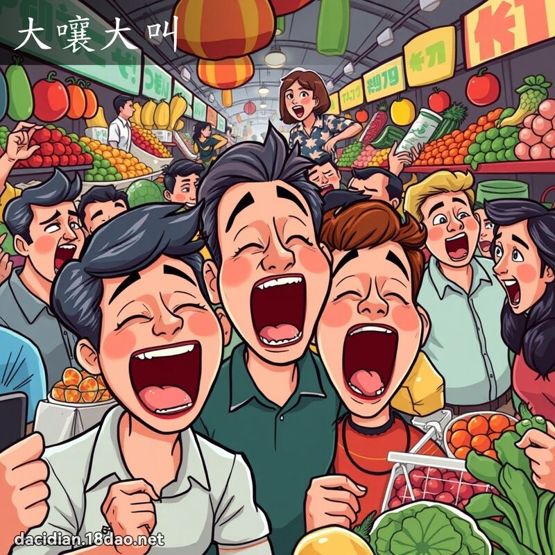 大嚷大叫 - 国语大辞典配图