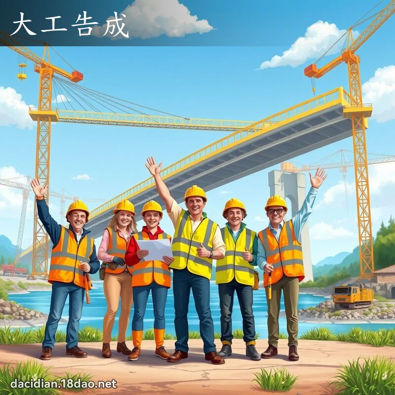 大工告成 - 国语大辞典配图