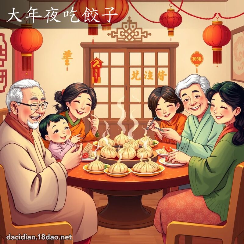 大年夜吃饺子 - 国语大辞典配图