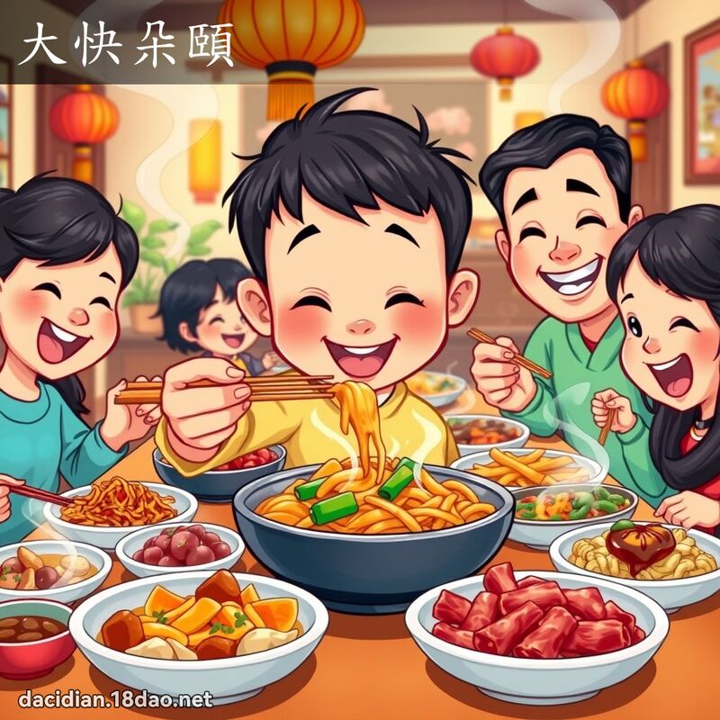 大快朵颐 - 国语大辞典配图