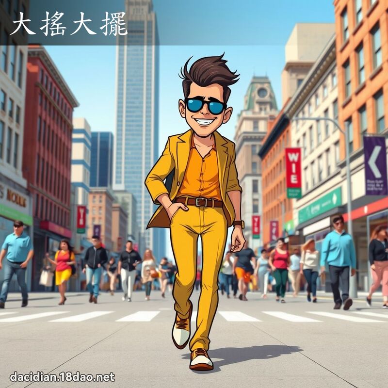 大搖大擺 - 國語大辭典配圖
