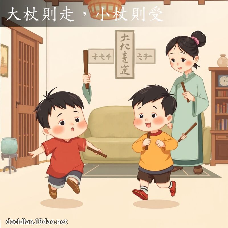 大杖则走，小杖则受 - 国语大辞典配图