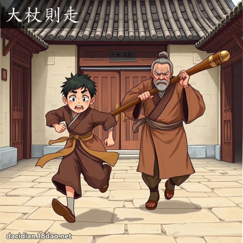 大杖則走 - 國語大辭典配圖