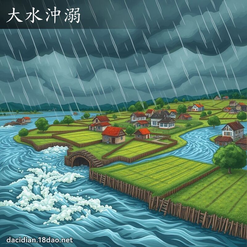 大水沖溺 - 國語大辭典配圖