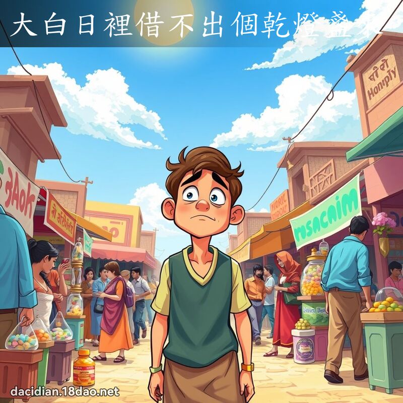 大白日里借不出个干灯盏来 - 国语大辞典配图