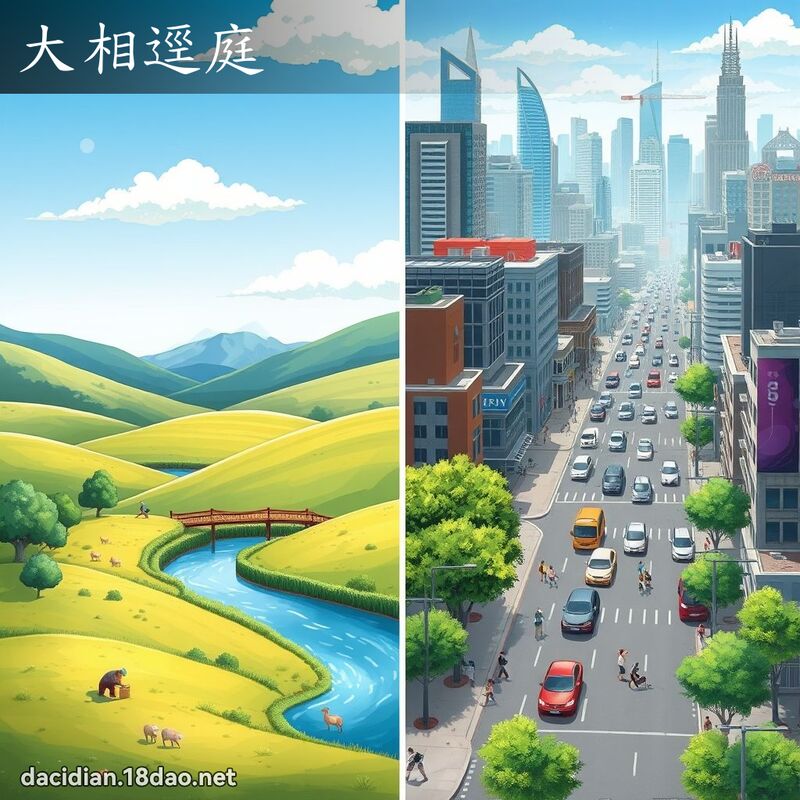 大相逕庭 - 国语大辞典配图