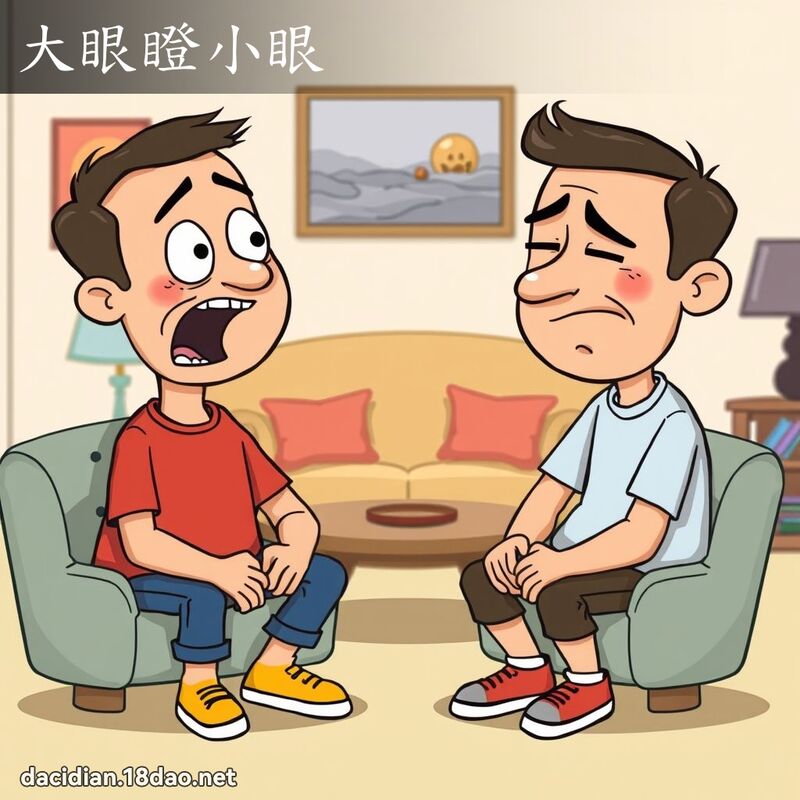 大眼瞪小眼 - 國語大辭典配圖