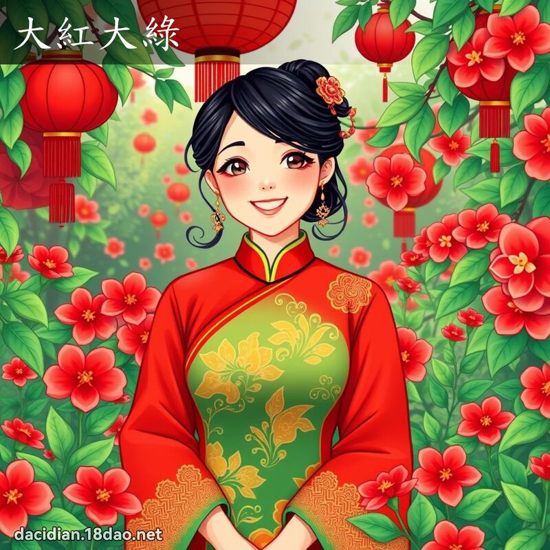 大紅大綠 - 國語大辭典配圖