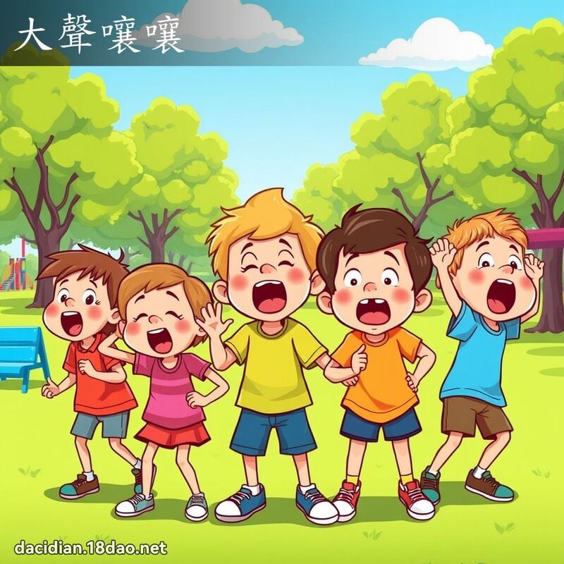 大声嚷嚷 - 国语大辞典配图