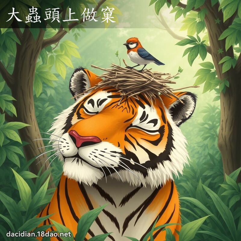 大虫头上做窠 - 国语大辞典配图