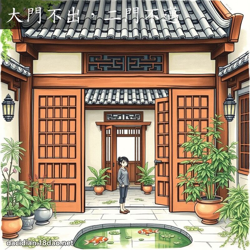 大门不出，二门不迈 - 国语大辞典配图