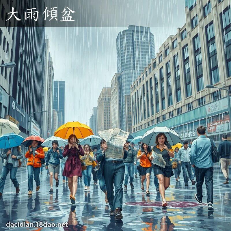 大雨傾盆 - 國語大辭典配圖