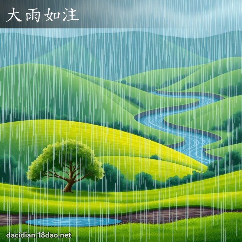 大雨如注 - 国语大辞典配图