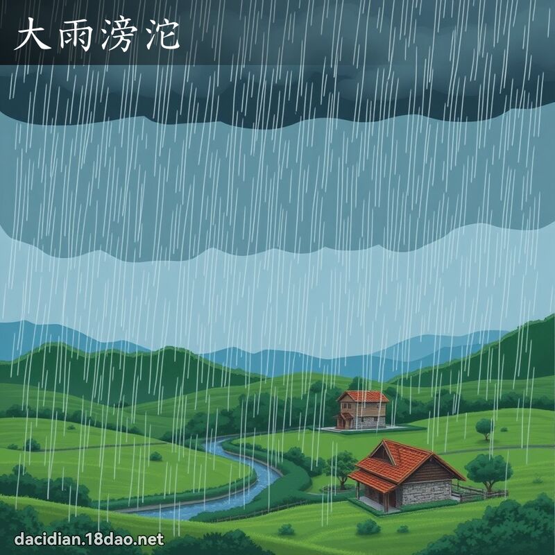 大雨滂沱 - 國語大辭典配圖