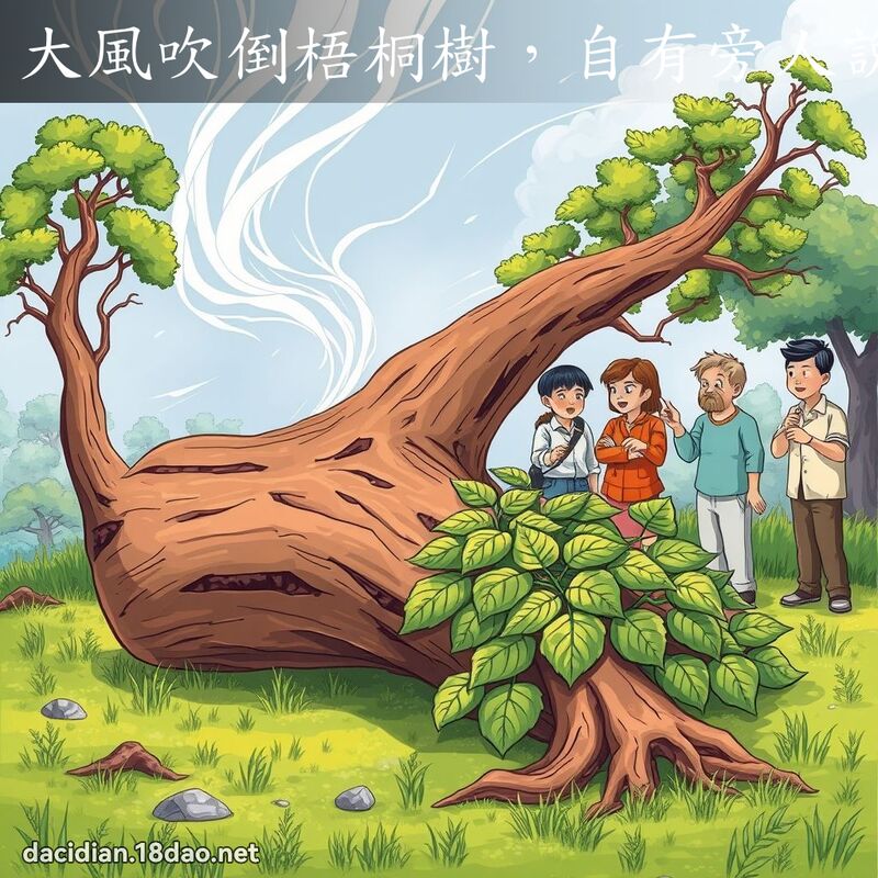 大风吹倒梧桐树，自有旁人说短长 - 国语大辞典配图