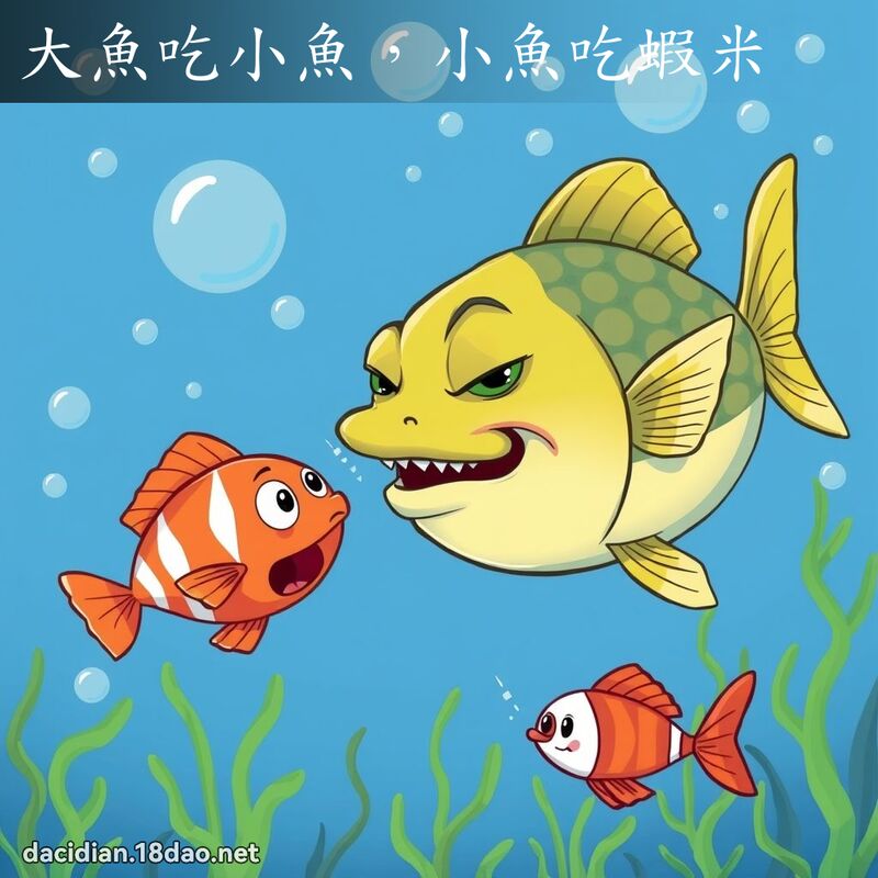 大魚吃小魚，小魚吃蝦米 - 國語大辭典配圖