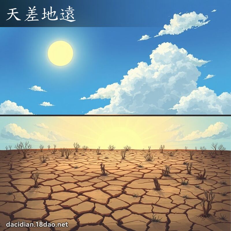 天差地远 - 国语大辞典配图