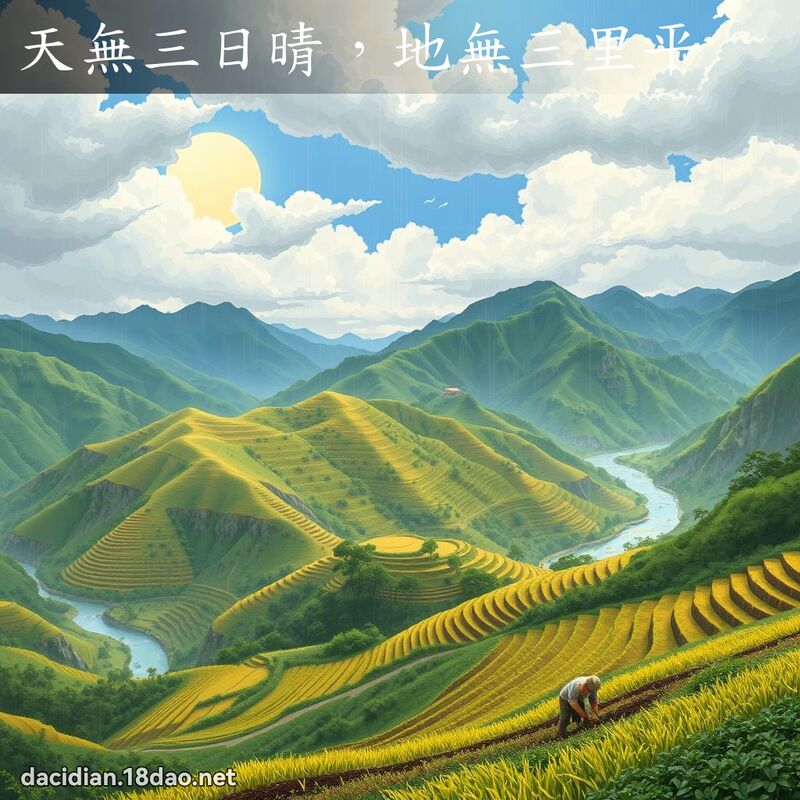 天無三日晴，地無三里平 - 國語大辭典配圖