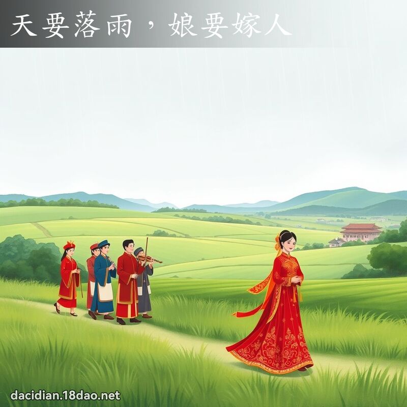 天要落雨，娘要嫁人 - 国语大辞典配图