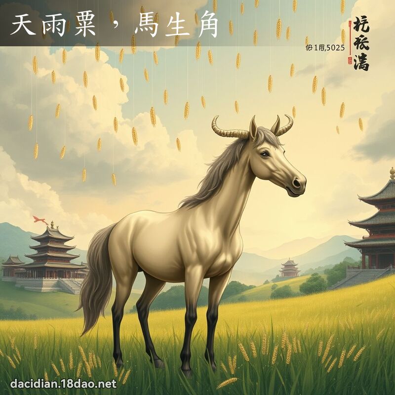 天雨粟，马生角 - 国语大辞典配图