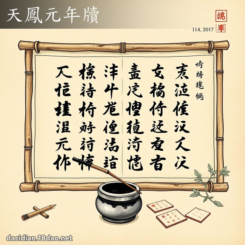 天鳳元年牘 - 國語大辭典配圖