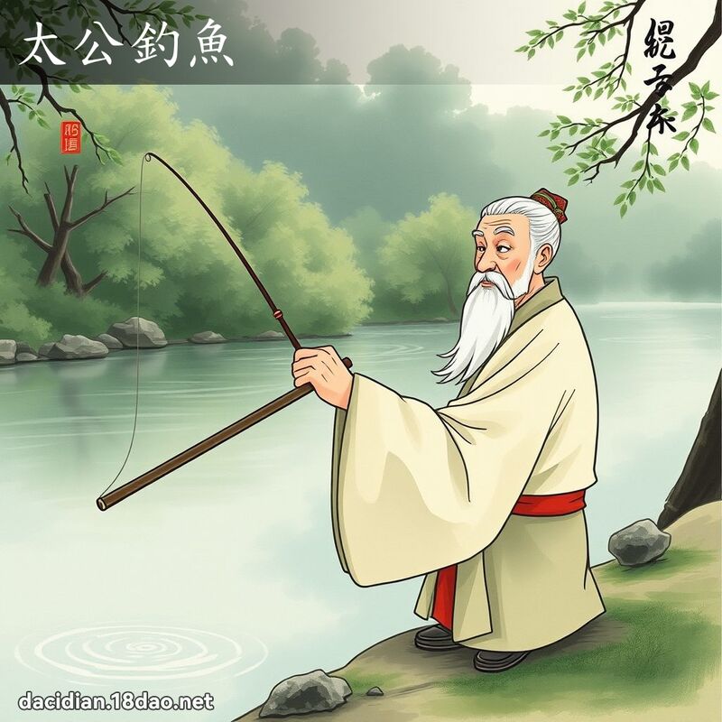 太公釣魚 - 國語大辭典配圖