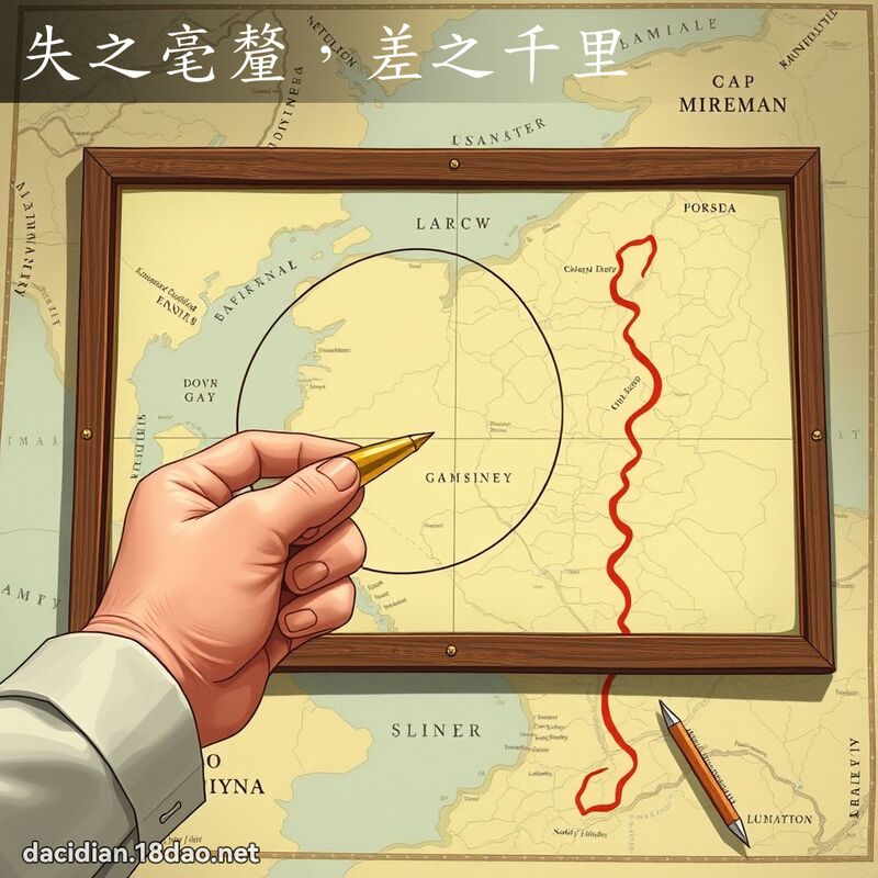 失之毫釐，差之千里 - 国语大辞典配图