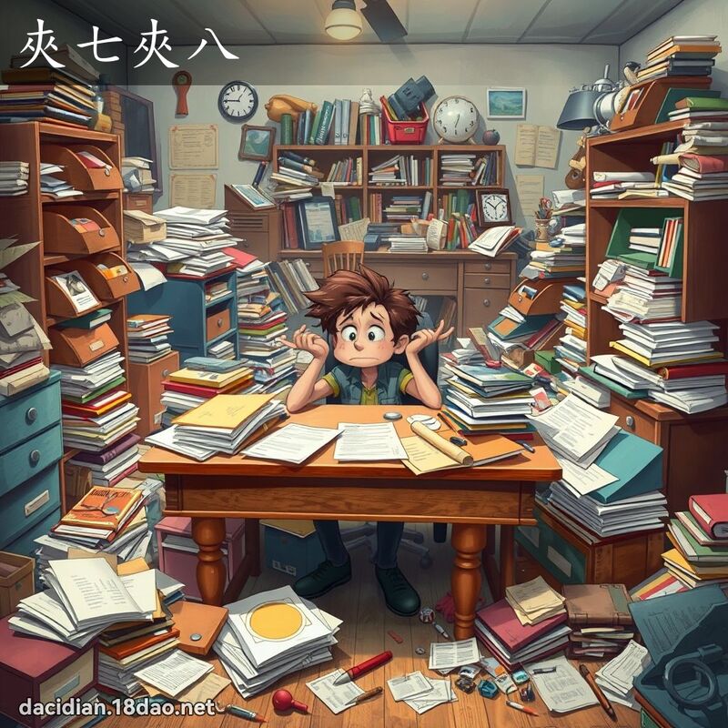 夹七夹八 - 国语大辞典配图