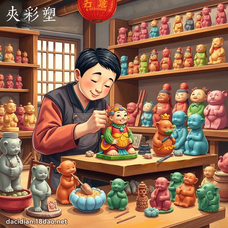 夾彩塑 - 國語大辭典配圖