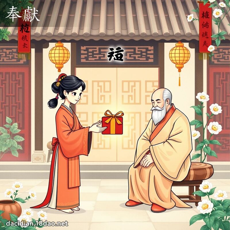 奉獻 - 國語大辭典配圖