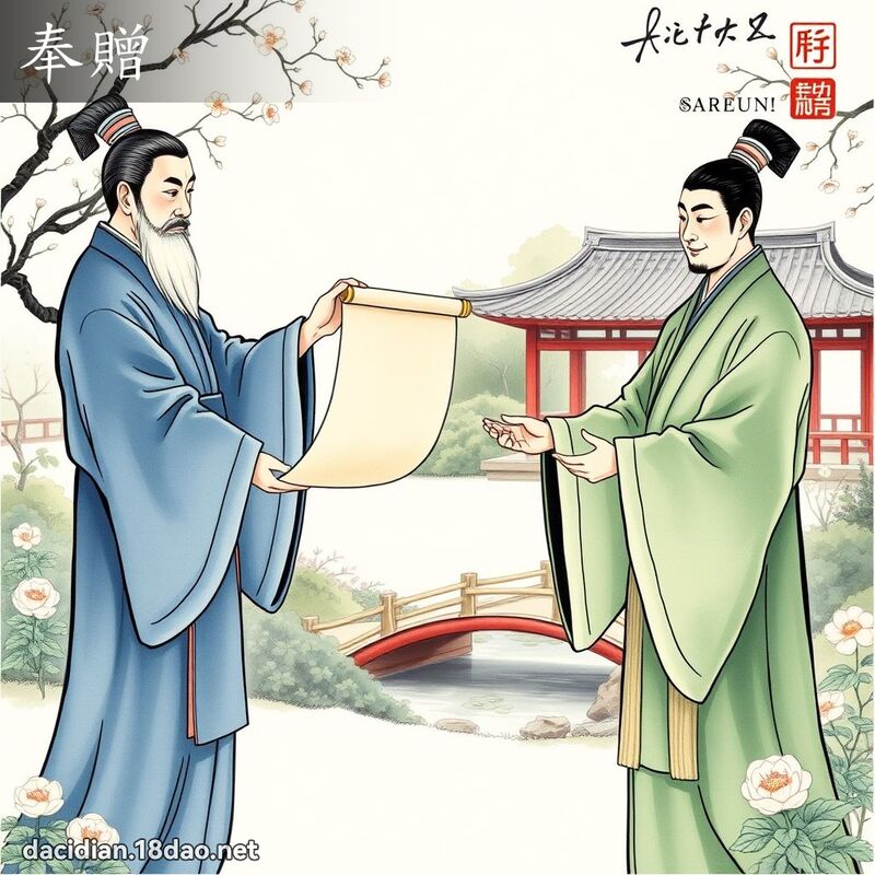 奉赠 - 国语大辞典配图