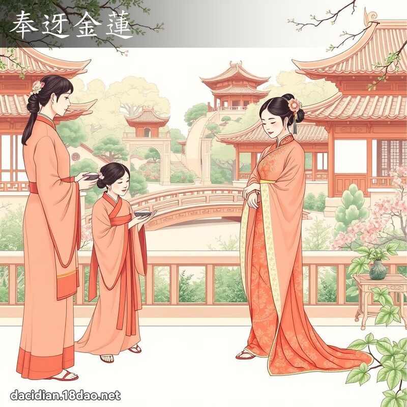 奉迓金莲 - 国语大辞典配图