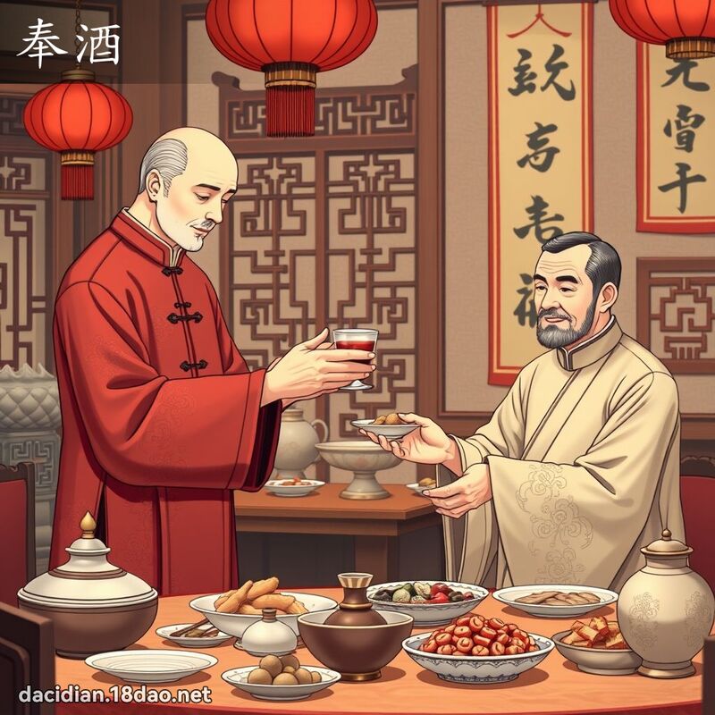 奉酒 - 國語大辭典配圖