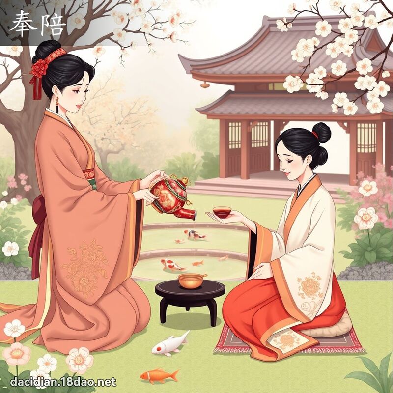 奉陪 - 国语大辞典配图