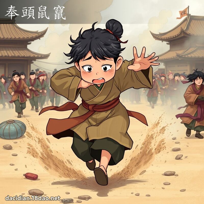 奉头鼠窜 - 国语大辞典配图