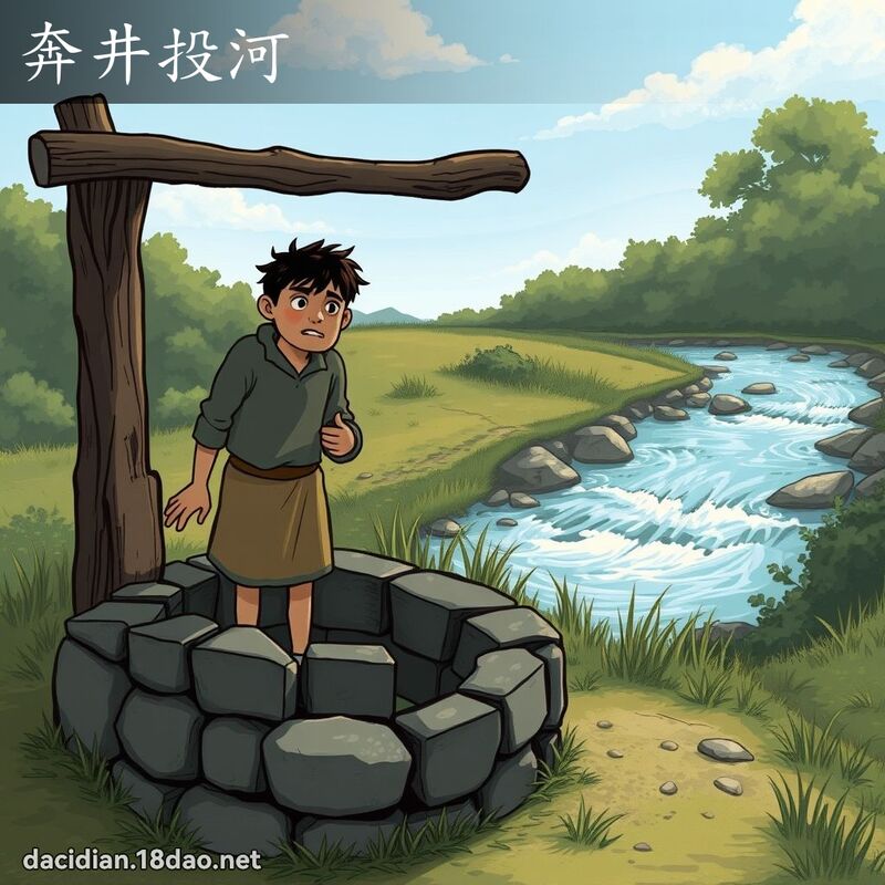 奔井投河 - 国语大辞典配图