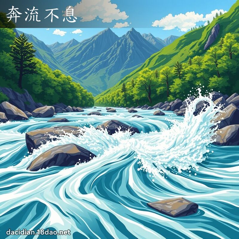 奔流不息 - 國語大辭典配圖